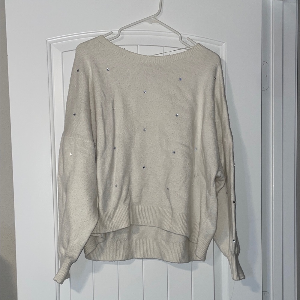 Old Navy Cream Sweater with Sparkle Accents